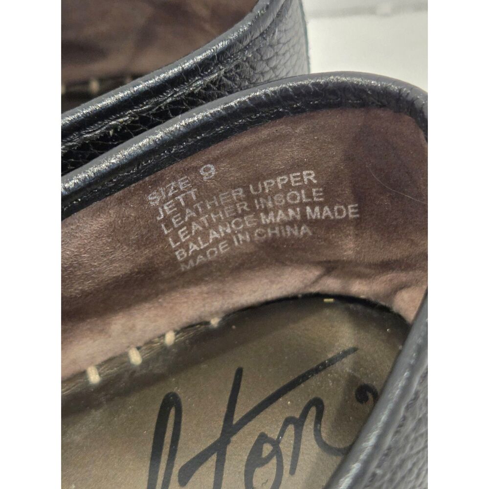 Brighton Jett Women's Black Pebbled Leather Silver Stud Detail Espadrilles Sz 9 - Picture 7 of 8